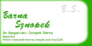 barna sznopek business card